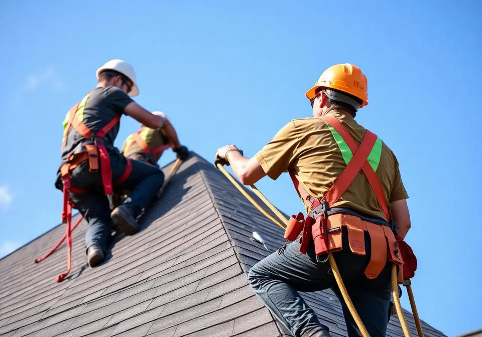 Roofing Companies Huntsville crew installing a new roof